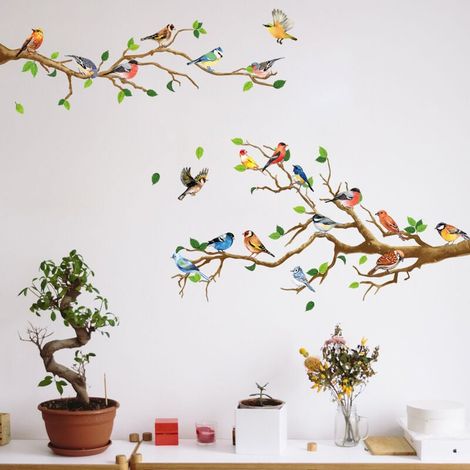 Sticker Mural - Arbre Animal Jungle - Décoration Amovible pour Chambre Enfant Bébé - Auto-Adhésif Sans Résidu - 1 Pièce