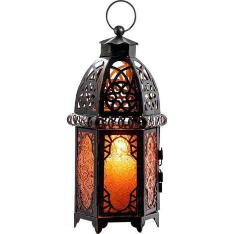 Lanterne Marocaine à Suspendre, 32,8 cm, bougeoir Vintage, lanternes en métal décoratives pour intérieur et extérieur, Table, Patio, Porche, étagère, décoration d'intérieur Gothique Dark (1/5)