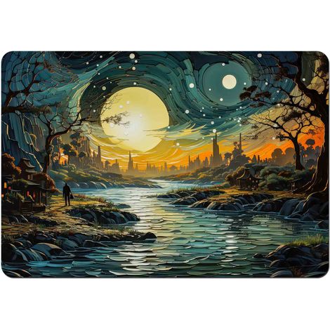Tappetino da scrivania 50×70 cm, fantasia Futuristik - feltro ecologico, stampa HD, protezione per il piano del tavolo, per ufficio e soggiorno - Bertoni (1/3)