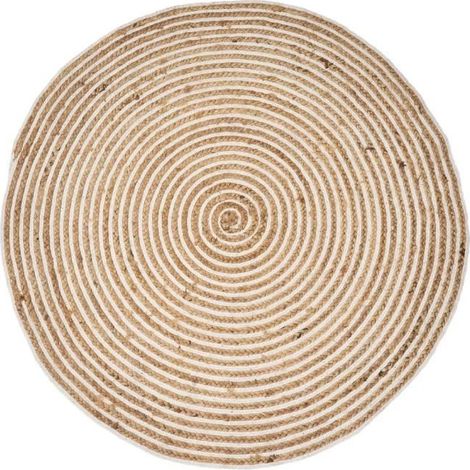 Tapis rond - JUANIO - JUANIO - Diamètre 120 cm - Jute tressé naturel - Anti-tâche (1/3)