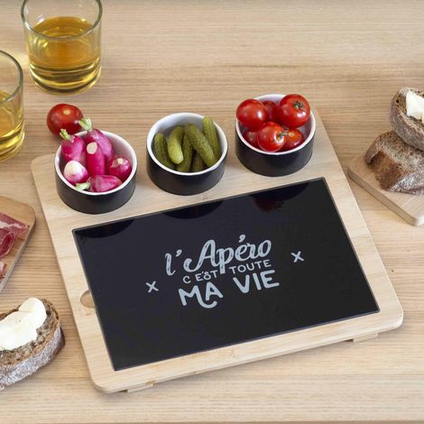 Plateau - COOK CONCEPT - Bambou - Avec Planche et Coupelles x3 - Multicolore (1/5)