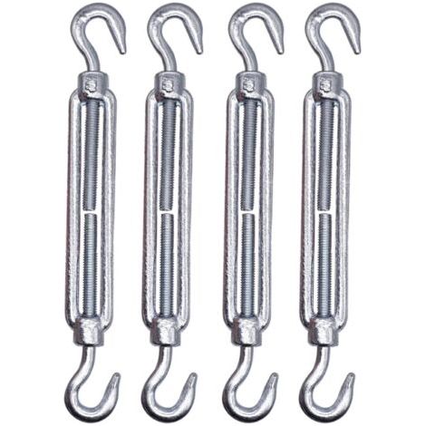 Lot de 4 tendeurs de câble M6 réglables avec crochet et crochet - Tension de câble (4 pièces, M6) (1/3)