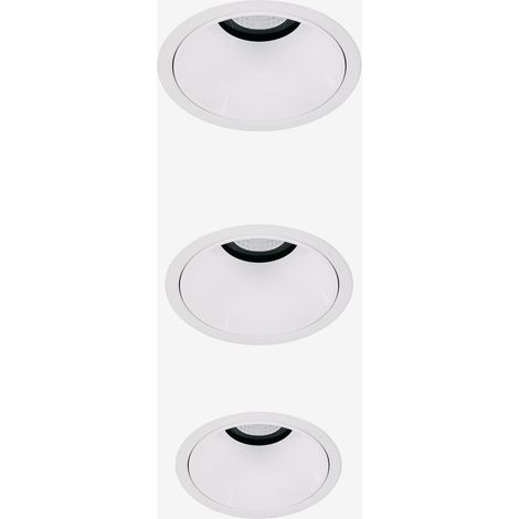 Pack de 3 downlights LED empotrables con marcos redondos Ø8 cm en aluminio Luisiana SKLUM (1/5)