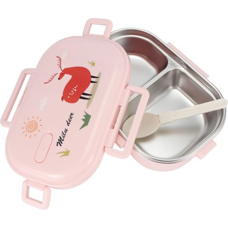Boîte Bento Isotherme Acier Inox Anti-Fuites pour Enfants - Déjeuner Japonais (Rose) (1/5)