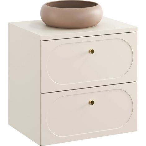 Waschtisch 60.6cm Sanae mit 2 Schubladen, Sandbeige
