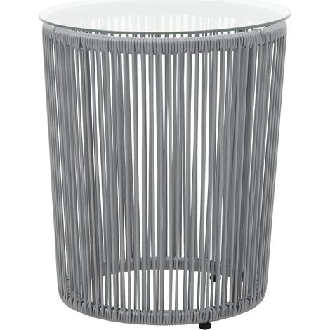 Maison Exclusive - Set da Bistrot 3 pz con Cuscini in Polyrattan Grigio (1/5)