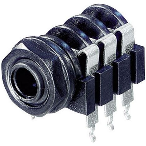 Jack 6.35 mm embase femelle horizontale Rean AV NYS 219 Nombre de pôles: 3 stéréo noir 1 pc(s) (1/4)