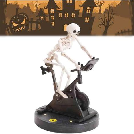 Sculpture amusante de squelette à vélo, squelette cycliste pour Halloween, décoration décorative fixe