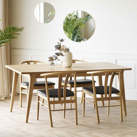 Karna table de salle à manger 180, 230 cm incl. 1 rallonge placage chêne. (1/5)