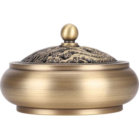 Brûleur d'encens d'intérieur, support pour encens en bois d'agar, spirale d'encens en laiton, articles religieux, coton ignifugé (1/5)