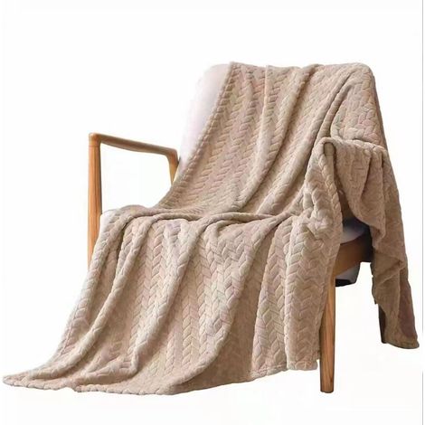 ZOLGINAH Couvertures Polaires en Flanelle, Couvertures Moelleuses, Microfibre Légère Super Douce pour Canapé, 100x150cm, Beige (1/4)