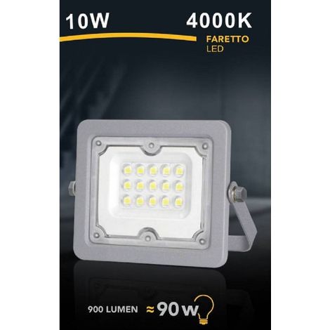 Trade Shop - FARO-LED 10 W ULTRA SLIM OUTER GREY IP65 COLD NATUR FS10W-G -