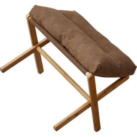 Pouf pliant X pied moderne multifonction repose-pieds avec coussin moelleux salon chambre bureau café (1/5)