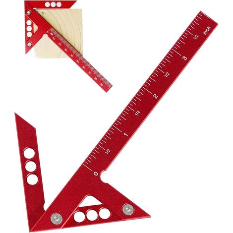 1 Pcs Equerre Menuisier Rapporteur d'Angle Traceur Central Jauge Rayure Angle Central pour Les Mesures Dans Travail du Bois l'Usinage Quincaillerie le Centrage Cylindrique et Marquage d'Angles (1/5)