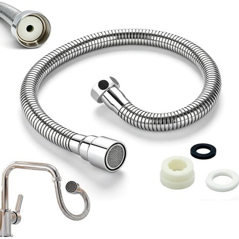 rallonge robinet cuisine, rallonge robinet en acier inoxydable 304 de 30cm, orientation fixable, pratique pour se brosser les dents, se laver le visage, les cheveux et récupérer l'eau extension robi (1/5)