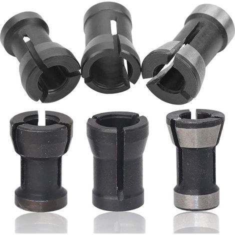 Tête de Mandrin HSS Pince Serrage Defonceuse Adaptateur Convertisseur 6 Pièces 6/6.35/8mm (1/5)