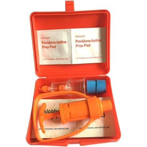 Kit de pompe extractrice de venin, outil de survie en extérieur pour retirer les piqûres d'insectes et le venin de serpent, trousse de premiers secours en extérieur pour les morsures et les piqûres. (1/4)