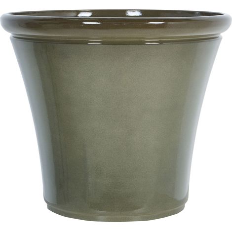 Vaso da fiori alto in pietra per giardino, per interni ed esterni 47 x 47 x 41 cm verde Oliva (1/5)