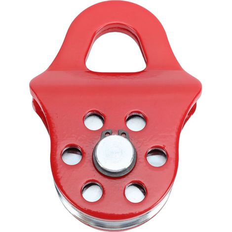 Paranco di traino per verricello di recupero per impieghi gravosi da 3 tonnellate, capacità 6613,87 libbre, puleggia di traino per camion, trattore, ATV, UTV, rosso -Crezuo