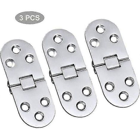 Set di 3 cerniere in lega per tavolo, cerniere pieghevoli in acciaio inox per porte, cerniere a linguetta, cerniere per tavolo, cerniere pieghevoli, cerniere reversibili in lega per cassetto, tavolo o (1/5)