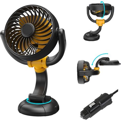 12-V-Auto-Armaturenbrettlüfter – Verstellbarer 12-V-Lüfter – Betrieb über Zigarettenanzünder für Armaturenbrett, SUV, Wohnmobil (1/5)