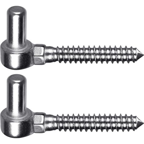 Charnière de Portail M16, 2pcs Quincaillerie à Goupille Crochet à Vis de Ferme Robuste en Métal pour Clôture en Bois/Portail de Jardin/Portail de Champ/Allée avec Boulon de 16mm, 11cm (1/5)