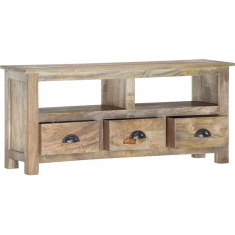 Maison Exclusive - TV-Schrank 110x30x50 cm Massivholz Mango (1/5)