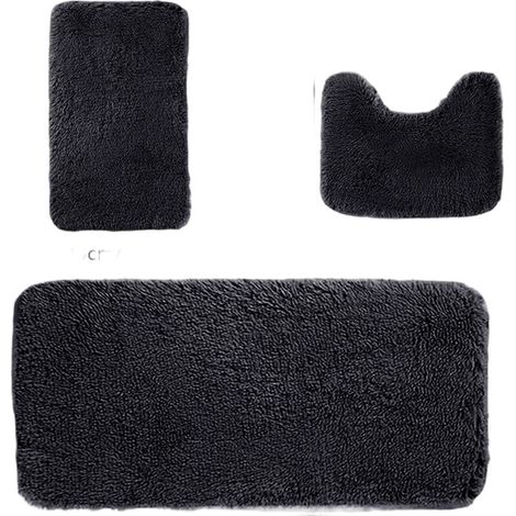 Tapis de Toilette Doux et Antidérapants pour Salle de Bain - JINFGERNE - Ensemble de 3 Pièces Absorbants, Lavables en Machine, Idéal pour Salle de Bain, Toilettes et Spas