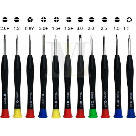 Lot de 11 mini tournevis cruciformes à fente magnétique pour montres, lunettes, bijoux, ordinateurs, ordinateurs portables, appareils électroniques de précision (1/5)