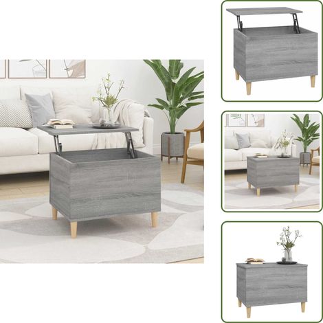 Mesa de centro con superficie elevable - vidaXL Mesa de centro madera contrachapada gris Sonoma 60x44,5x45 cm - Mesa de centro para salón
