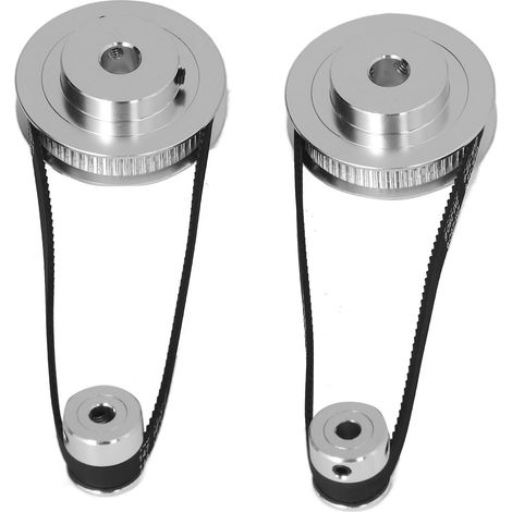 Poulie de distribution 20 dents 60 dents, roue synchrone en aluminium, courroie de distribution de 6 mm de largeur et de 280 mm de longueur pour imprimante 3D, alésage de 8 mm (0,3 po) pour 60 dents e (1/5)