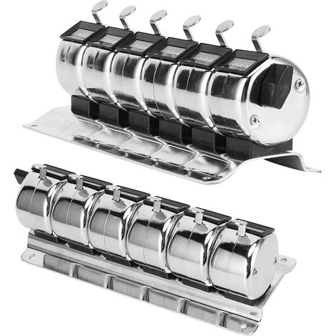 Compteur mécanique manuel en métal, cliqueur 4 chiffres, lot de 6 unités solidaires en acier inoxydable, pour comptage (1/5)