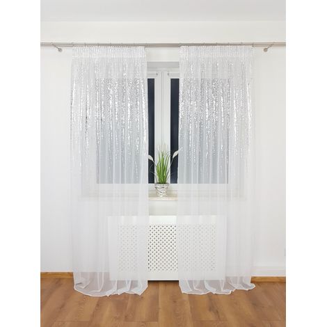 Voilage à motif argenté, 250 cm (1/5)