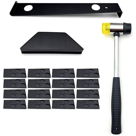 23 in 1 Laminate Floor Mounting Tool Kit with 20 Spacers, Tapping Block, Pull Bar and Rubber Mallet, Wood Flooring Installation Kit, Parquet Tool (1/5)