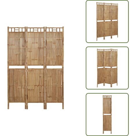 3-tlg. Raumteiler Bambus 120x180 cm - Bambus Raumteiler - Paravent - Raumtrenner - Zimmerdivider - Wohnzimmerdeko (1/5)