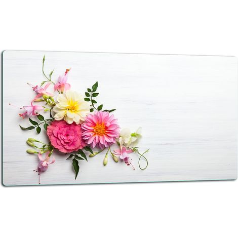 Schneidebrett aus Glas, 52x30 cm, Blumen (1/5)