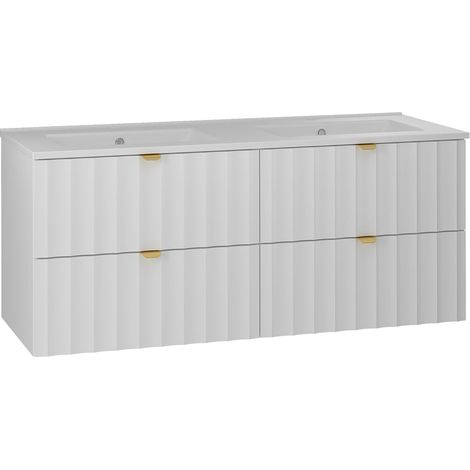 Doppelwaschtisch-Unterschrank 120cm Lexa Weiß (1/5)