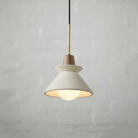 lustre E27 Moderne Lampes Suspendues Mini Béton Pendentif Lumière Industrielle Ciment Lustre Décor À La Maison Nordique Cuisine Pendentif Luminaire pour Salle À Manger Bar Salon  (lumière blanche,20cm