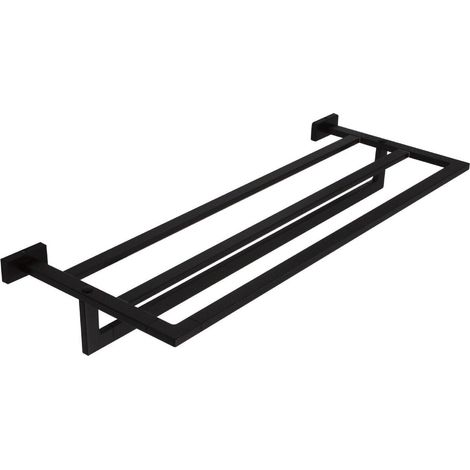 Inda - Porta teli con Porta asciugamani Lea nero L.66 cm (1/2)