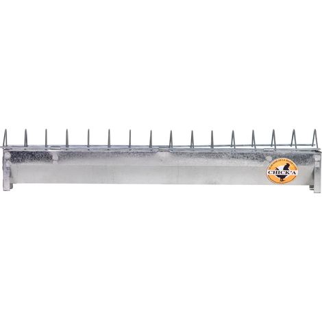 Mangeoire en acier galvanisé 50 cm pour 15 poussins (1/2)