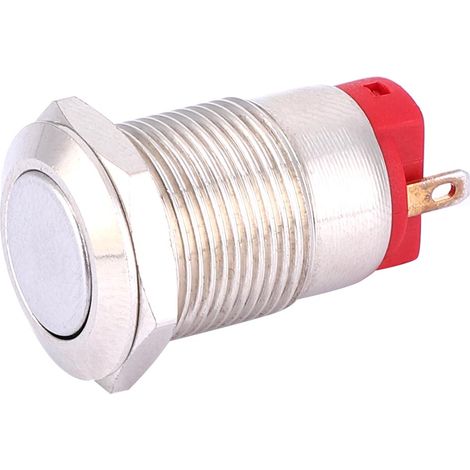 Lot de 2 interrupteurs à bouton-poussoir métalliques à 2 broches, étanches, tête plate de 12 mm. (1/5)