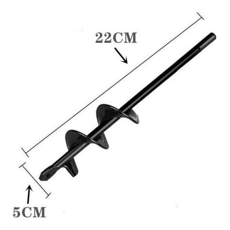 Perceuse, perceuse de sol pour l'installation de clôtures, perceuse à main, petite perceuse à barre de torsion, accessoires de jardin, ameublissement de plantation de fleurs (noir - diamètre 5 (1/4)