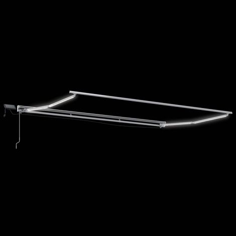 Cadre de store manuel avec LEDs Blanc 4 × 3 m Aluminium (1/5)