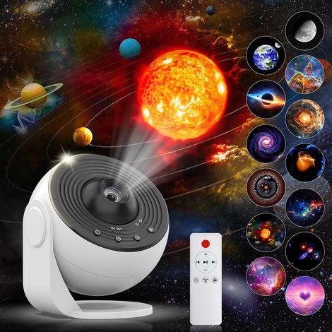 Star Sky Projector Remote Control 14 in 1 Planetarium Projector, 4K HD Projector Lamp Galaxy Adjustable Angle and Focal Length with Timing Function, 360° Rotatable for Bedroom Decoration (1/5)
