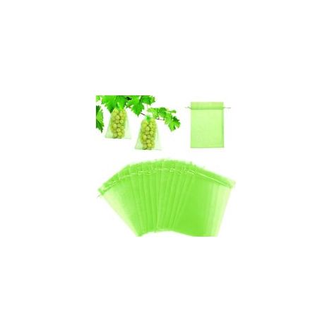 100 bolsas protectoras para fruta, 20x30 cm, bolsas protectoras para uvas de jardín, repelente de insectos (verde)