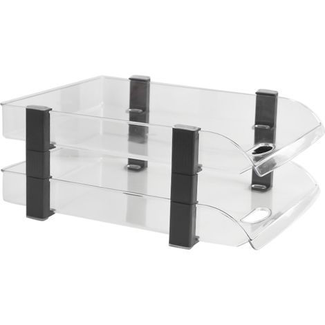 Classeur de bureau à plusieurs niveaux pour documents confidentiels, en acrylique transparent, 2 niveaux, 280 x 372 x 144 mm (1/5)