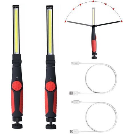 2 Stück 15W 700 Lumen 3000mAh COB-Arbeitsleuchte - Rot (1/5)