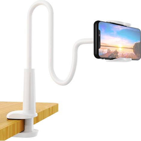 Support Téléphone Portable - Bras Flexible Gooseneck Réglable avec Pince de Fixation - Pour Lit Bureau Table - 1 Pièce (1/5)