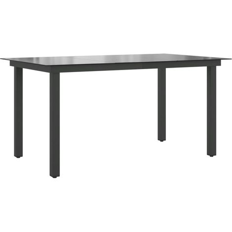 Table de jardin,Table d'extérieur Noir 150x90x74 cm Aluminium et verre CFW82094 (1/5)
