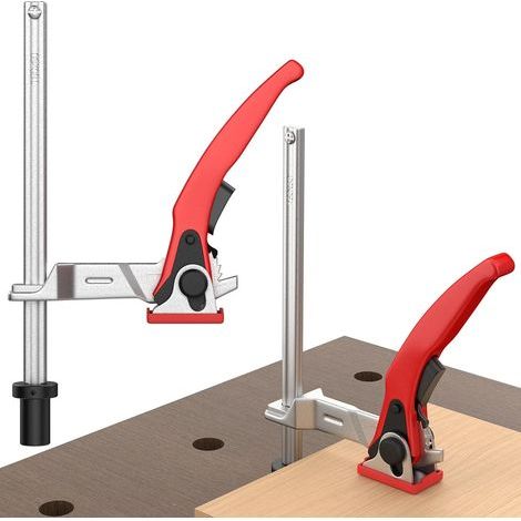 Serre-Joints de Table en Acier Outillage Pince Étau avec Poignée à Levier, Blocage Rapide Capacité 160 mm Profondeur Gorge 60 mm pour Meulage, Coupe (1/5)